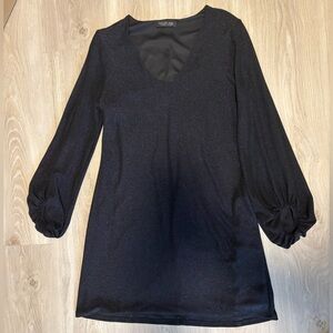 SPARKLY FLOWY RACHEL ZOE BLACK DRESS